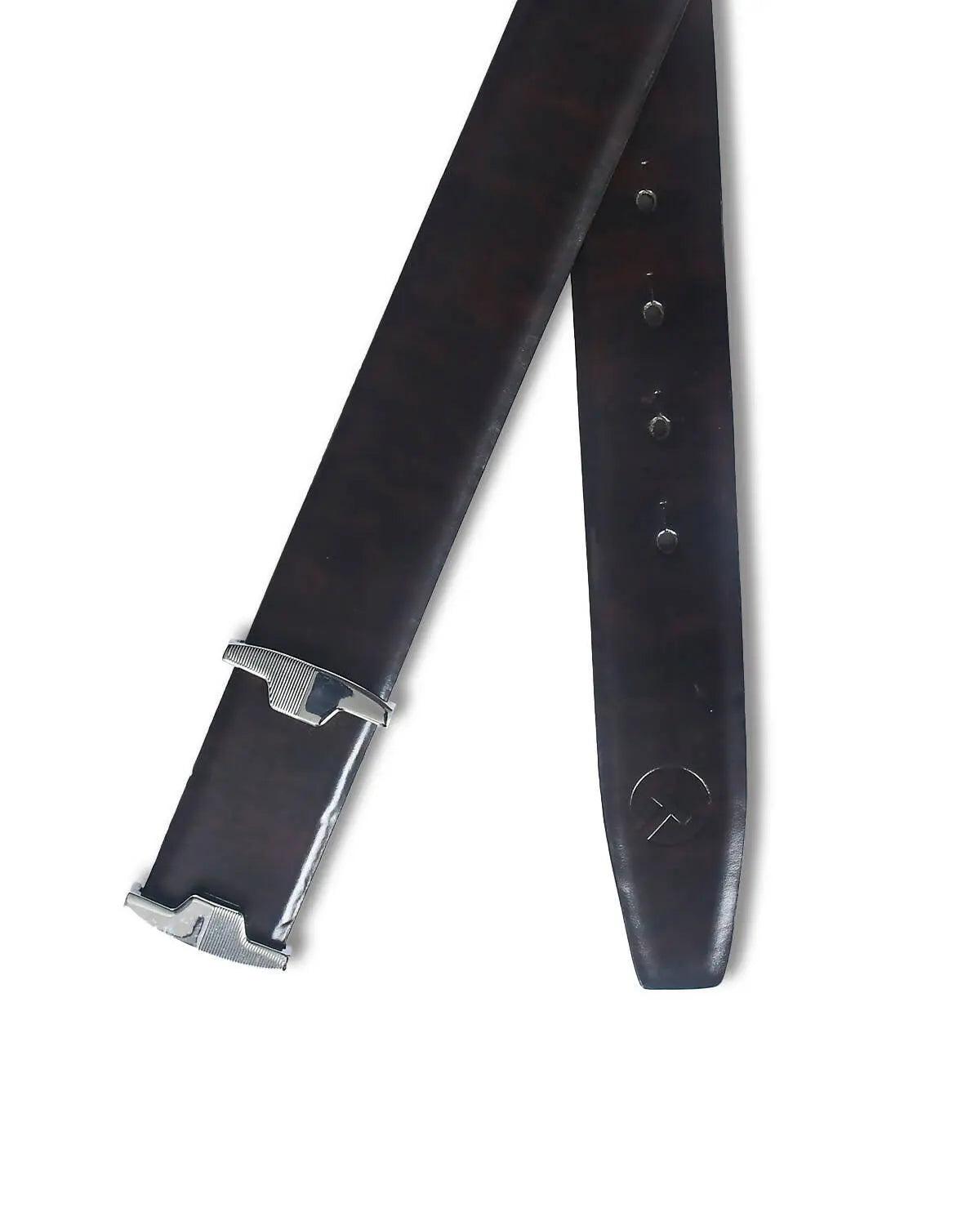 Top Notch Profile Genuine Leather Belt For Men - 1.25 inch Width, Color (Brown) (TP0054) Haq Fashion