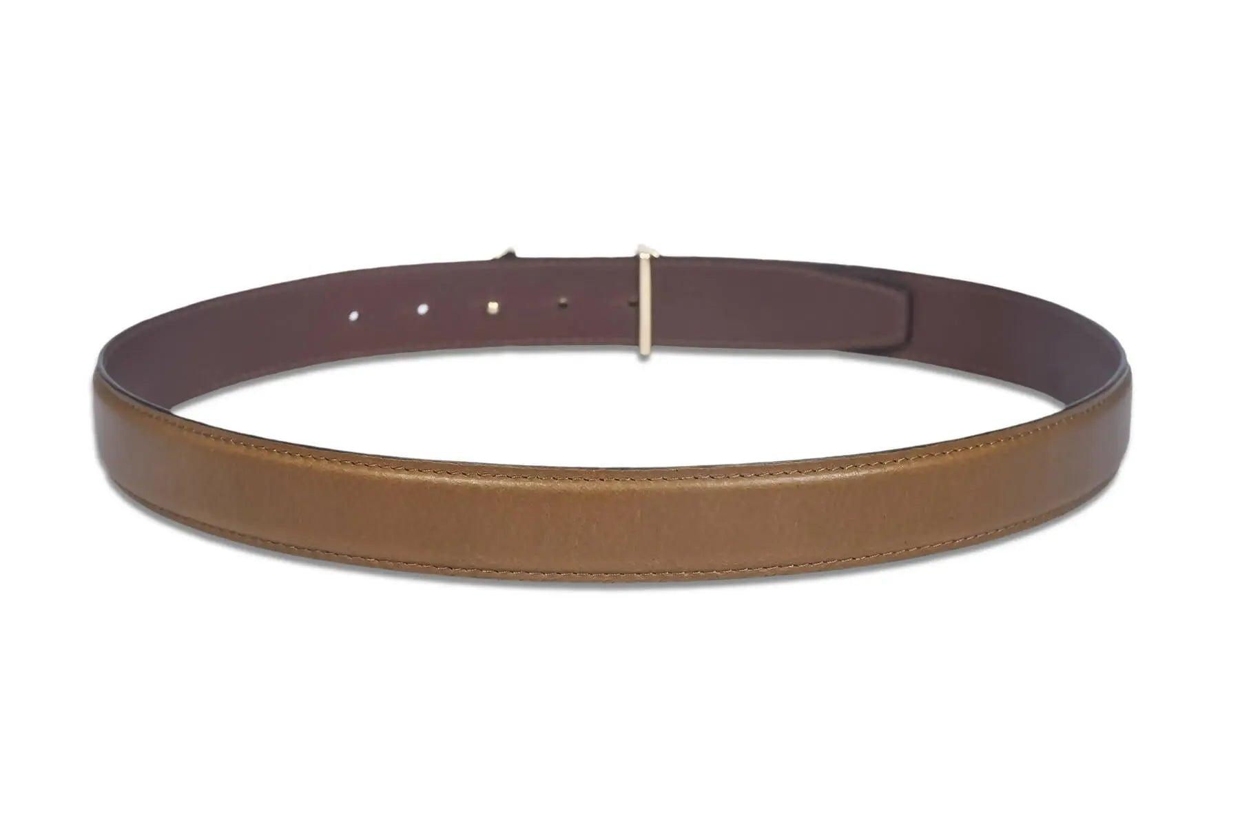 Top Notch Profile Genuine Leather Belt For Men - 1.25 inch Width, Color (Light Brown) (TP0047) Haq Fashion