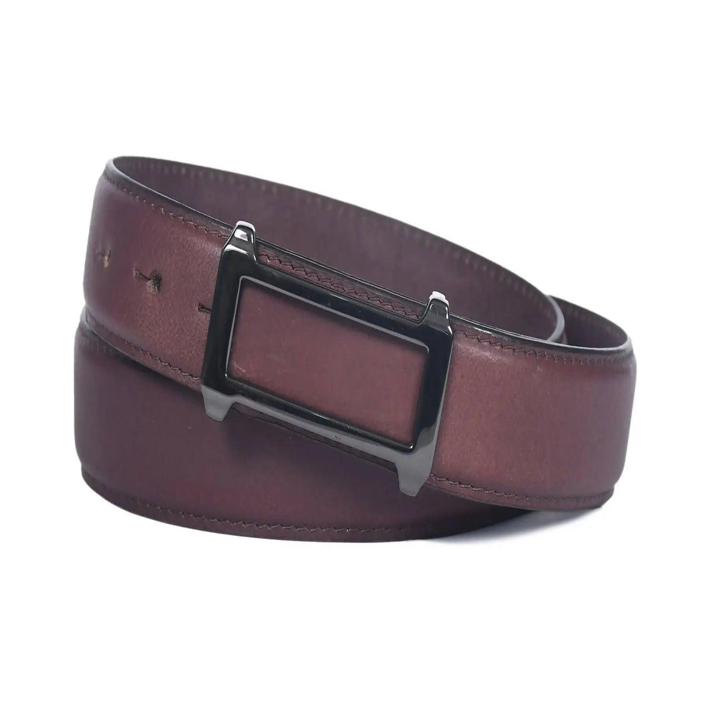 Top Notch Profile Genuine Leather Belt For Men - 1.25 inch Width, Color (Maroon) (TP0055) Haq Fashion