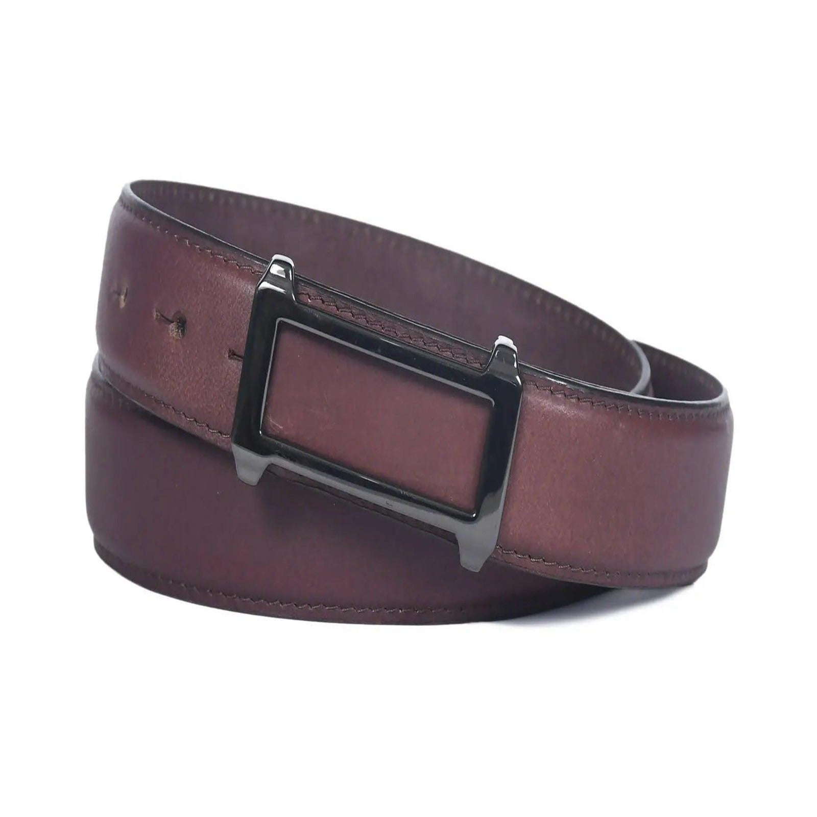 Top Notch Profile Genuine Leather Belt For Men - 1.25 inch Width, Color (Maroon) (TP0055) Haq Fashion
