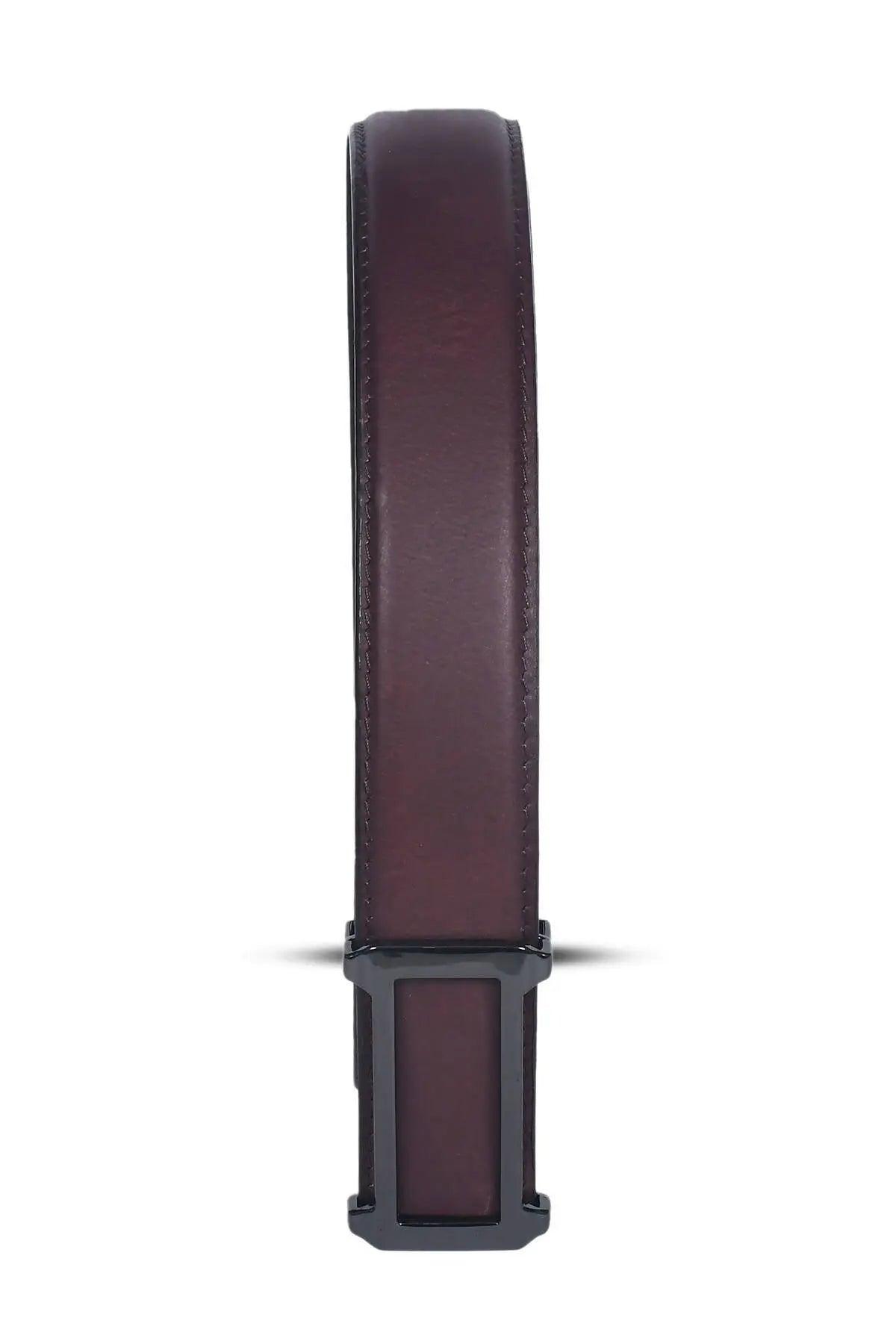 Top Notch Profile Genuine Leather Belt For Men - 1.25 inch Width, Color (Maroon) (TP0055) Haq Fashion