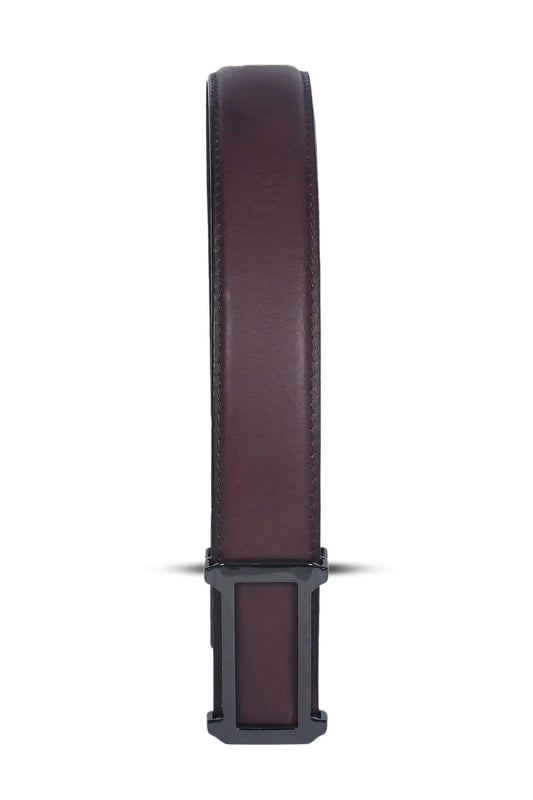 Top Notch Profile Genuine Leather Belt For Men - 1.25 inch Width, Color (Maroon) (TP0055) Haq Fashion