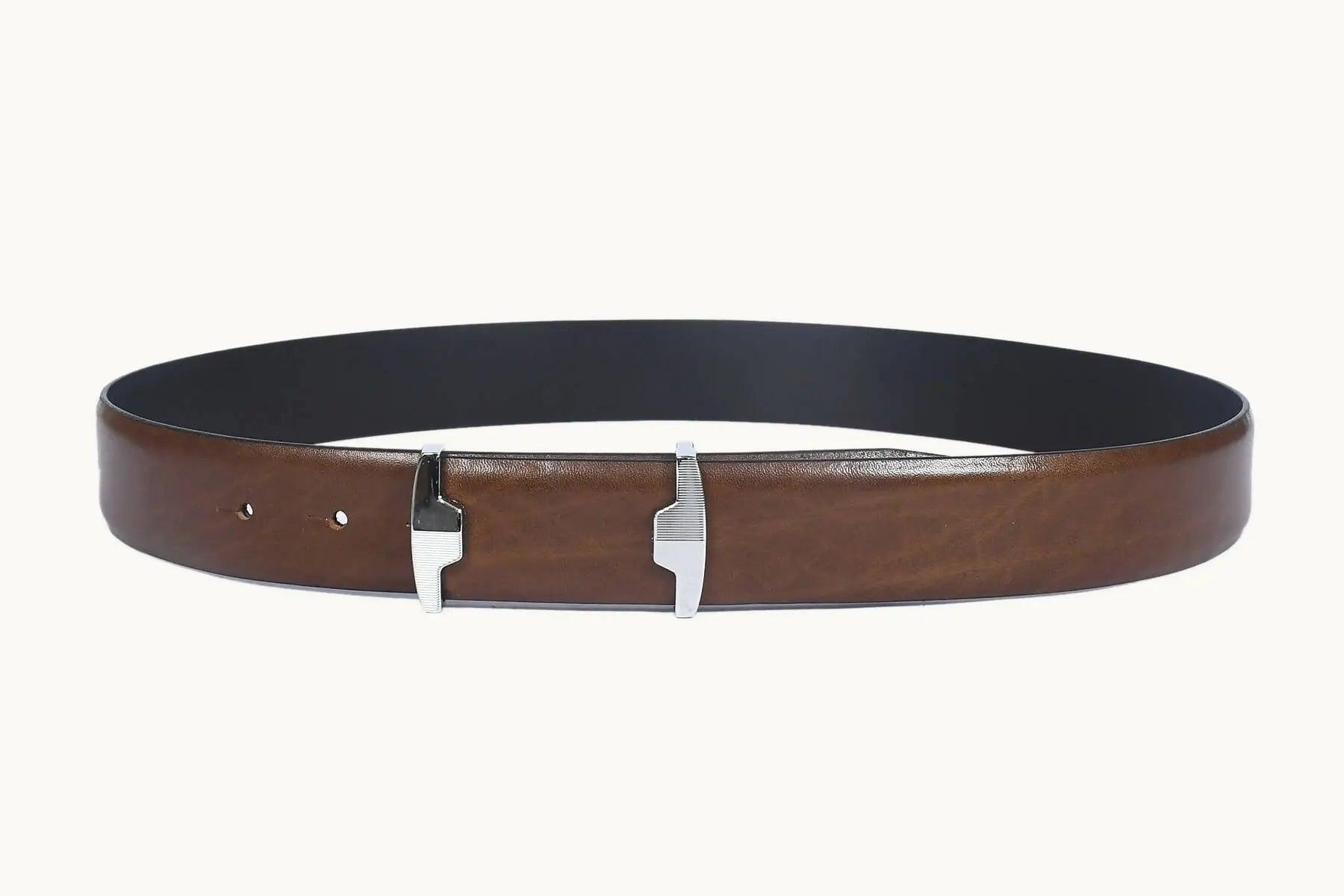 Top Notch Profile Genuine Leather Belt For Men - 1.25 inch Width, Color (Tan) (TP0040) Haq Fashion