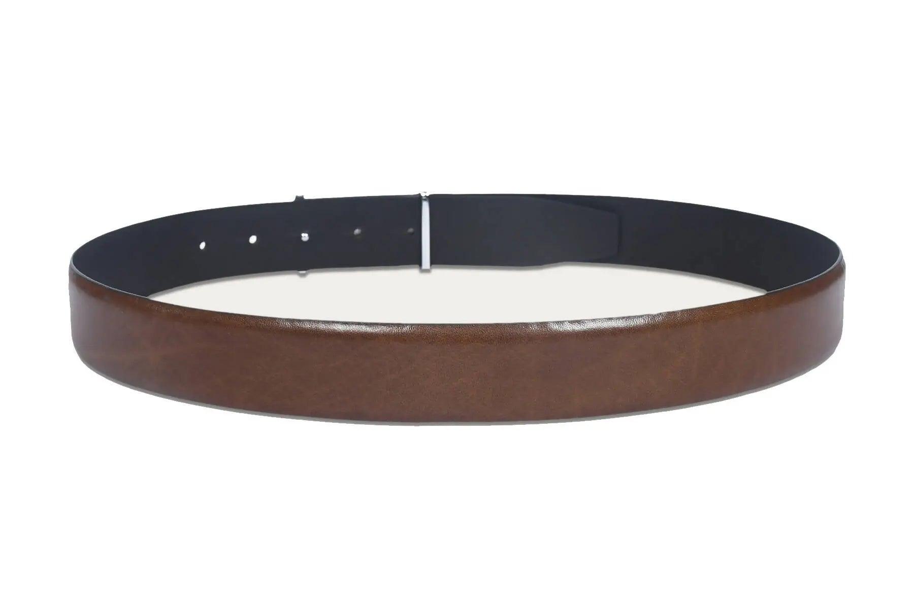 Top Notch Profile Genuine Leather Belt For Men - 1.25 inch Width, Color (Tan) (TP0040) Haq Fashion