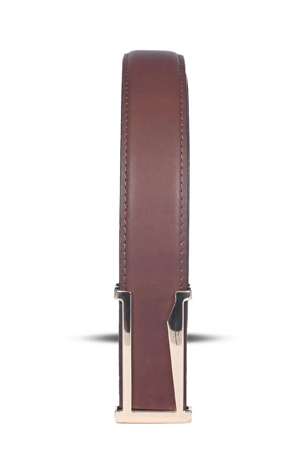 Top Notch Profile Genuine Leather Belt For Men - 1.25 inch Width, Color (Tan) (TP0042) Haq Fashion