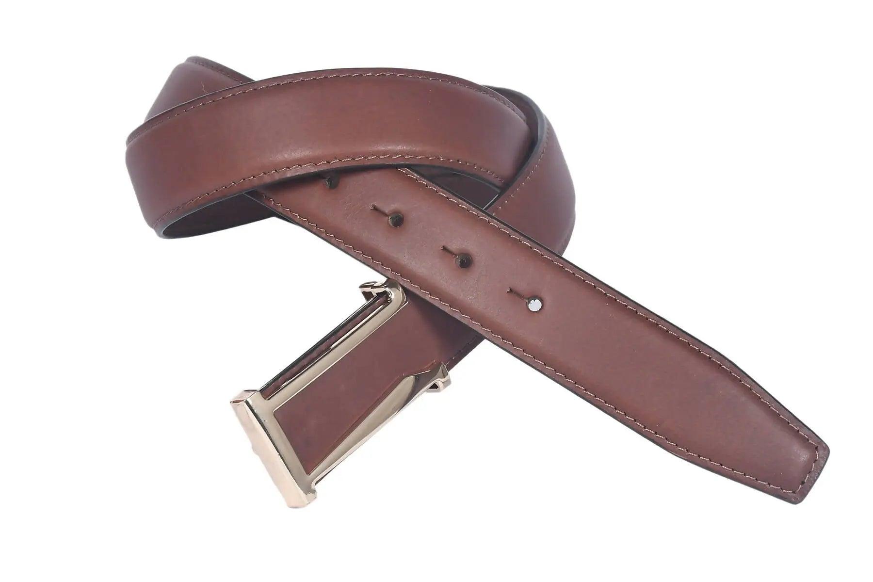 Top Notch Profile Genuine Leather Belt For Men - 1.25 inch Width, Color (Tan) (TP0042) Haq Fashion