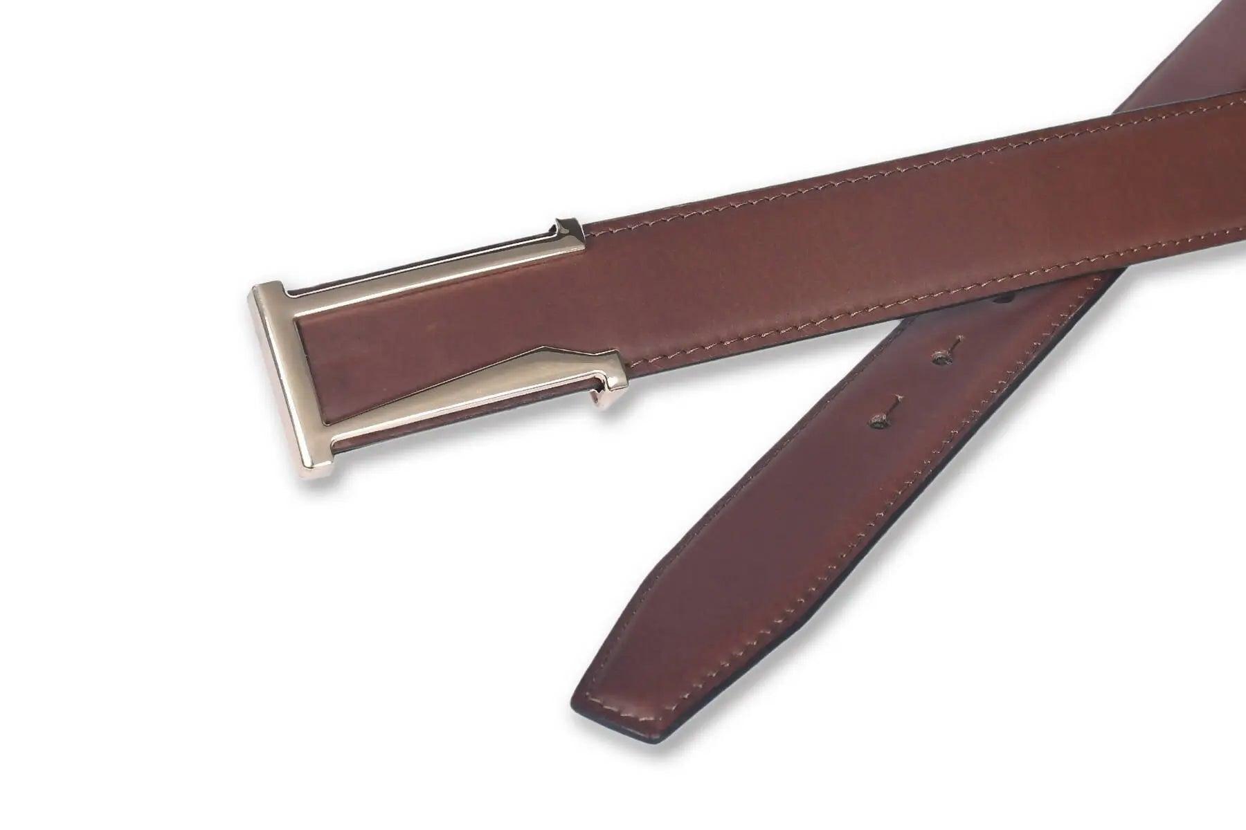Top Notch Profile Genuine Leather Belt For Men - 1.25 inch Width, Color (Tan) (TP0042) Haq Fashion