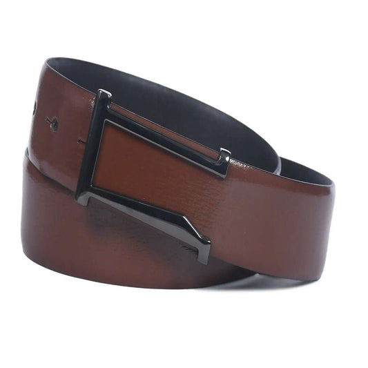 Top Notch Profile Genuine Leather Belt For Men - 1.25 inch Width, Color (Tan) (TP0050) Haq Fashion