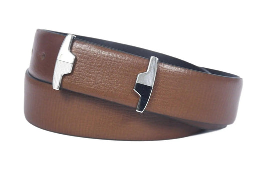 Top Notch Profile Genuine Leather Belt For Men - 1.25 inch Width, Color (Tan) (TP0051) Haq Fashion
