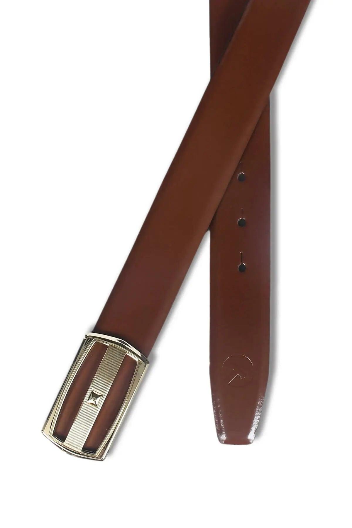 Top Notch Profile Genuine Leather Belt For Men - 1.25 inch Width, Color (Tan) (TP0053) Haq Fashion