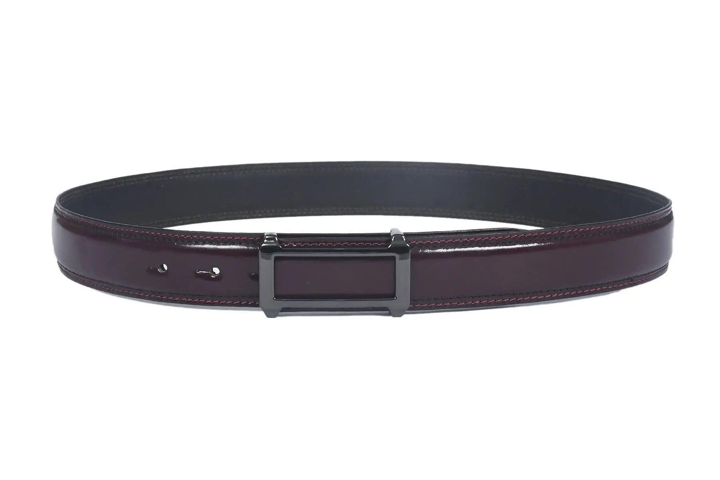 Top Notch Profile Genuine Leather Belt For Men - 1.25 inch Width, Color (Wine) (TP0041) Haq Fashion