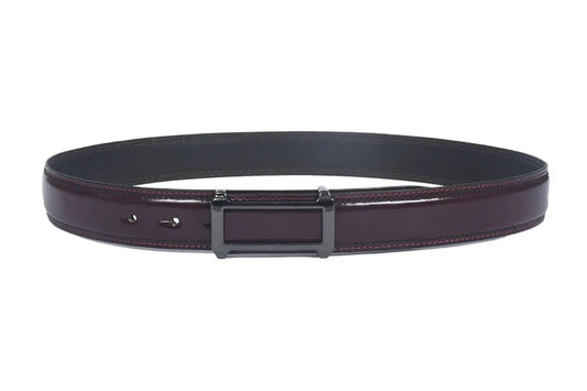 Top Notch Profile Genuine Leather Belt For Men - 1.25 inch Width, Color (Wine) (TP0041) Haq Fashion