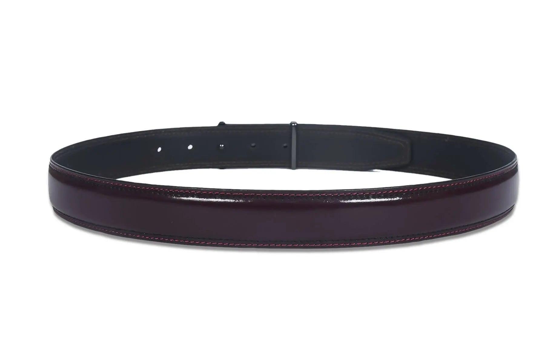Top Notch Profile Genuine Leather Belt For Men - 1.25 inch Width, Color (Wine) (TP0041) Haq Fashion