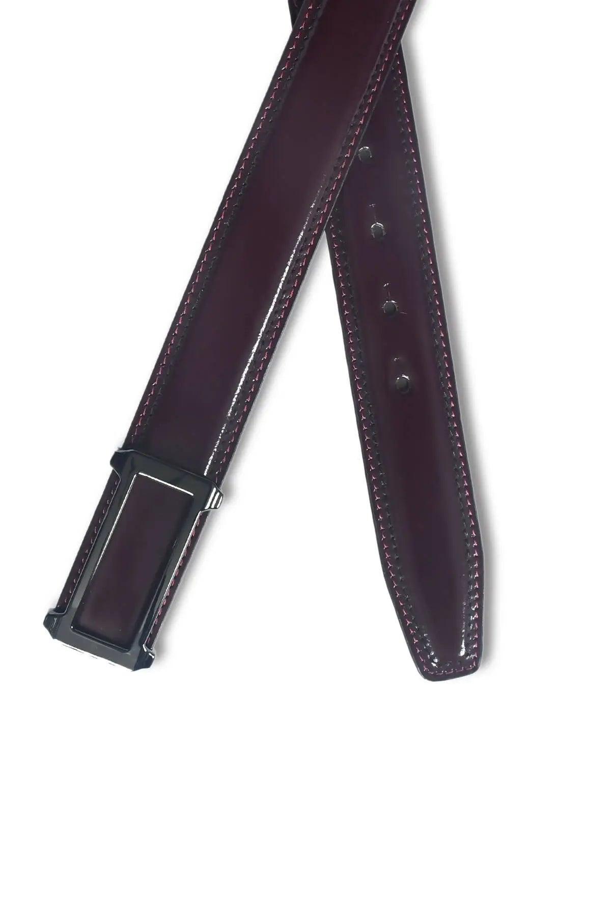 Top Notch Profile Genuine Leather Belt For Men - 1.25 inch Width, Color (Wine) (TP0041) Haq Fashion