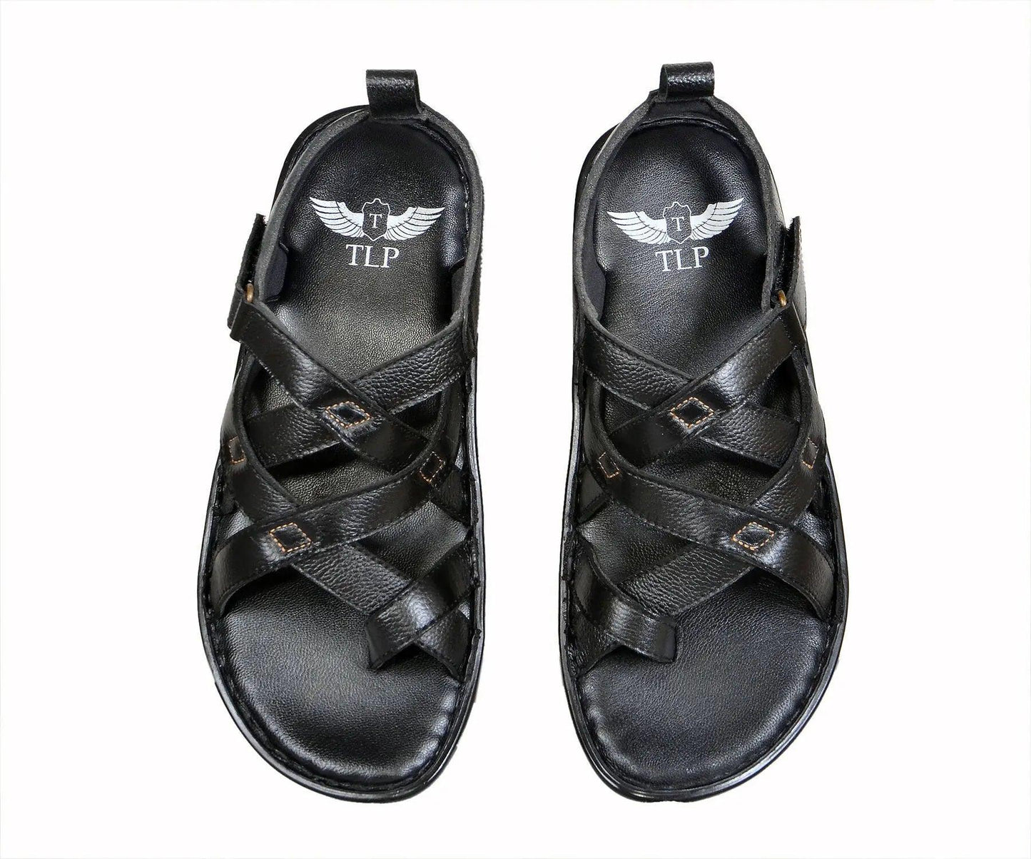 TLP Genuine Leather Sandals for Men Colour – Black TLP International